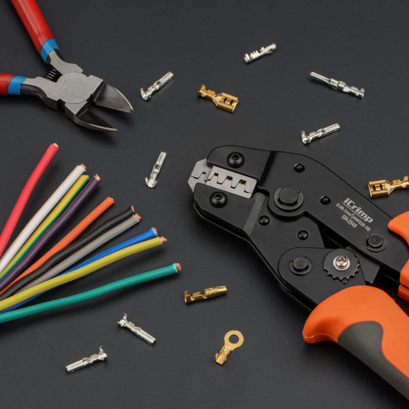 IWISS أدوات ضغط الأسلاك iCrimp SN-2549 ذات العتلة لـ JST ZH 1.5mm، PH 2.0mm، XH 2.5mm، VH 3.96mm، JWPS 4.0mm، أطراف مفتوحة من نوع Dupont 2.54mm، AWG28-18 (0.08-1.0mm²) - Image 2